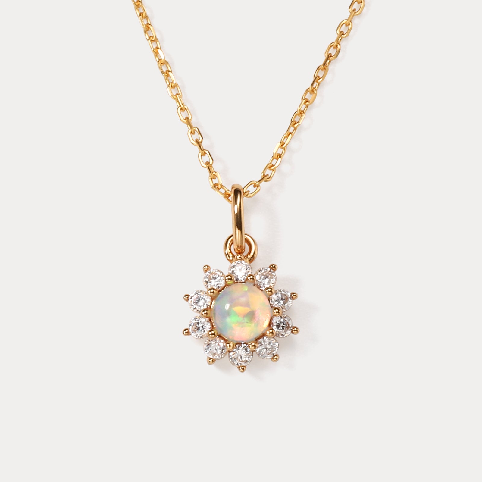 Luckyshine Classical Round Cut White Fire Opal Sterling Silver Charming Pendant Necklace – Valentine's Gift