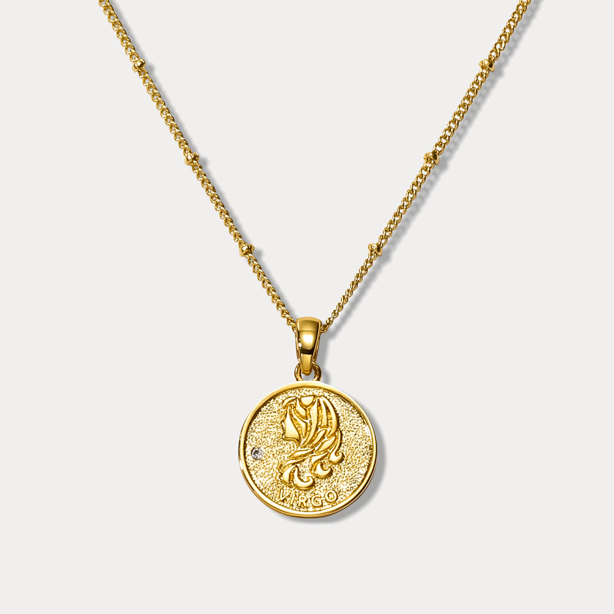 Selenichast virgo constellation coin pendant necklace
