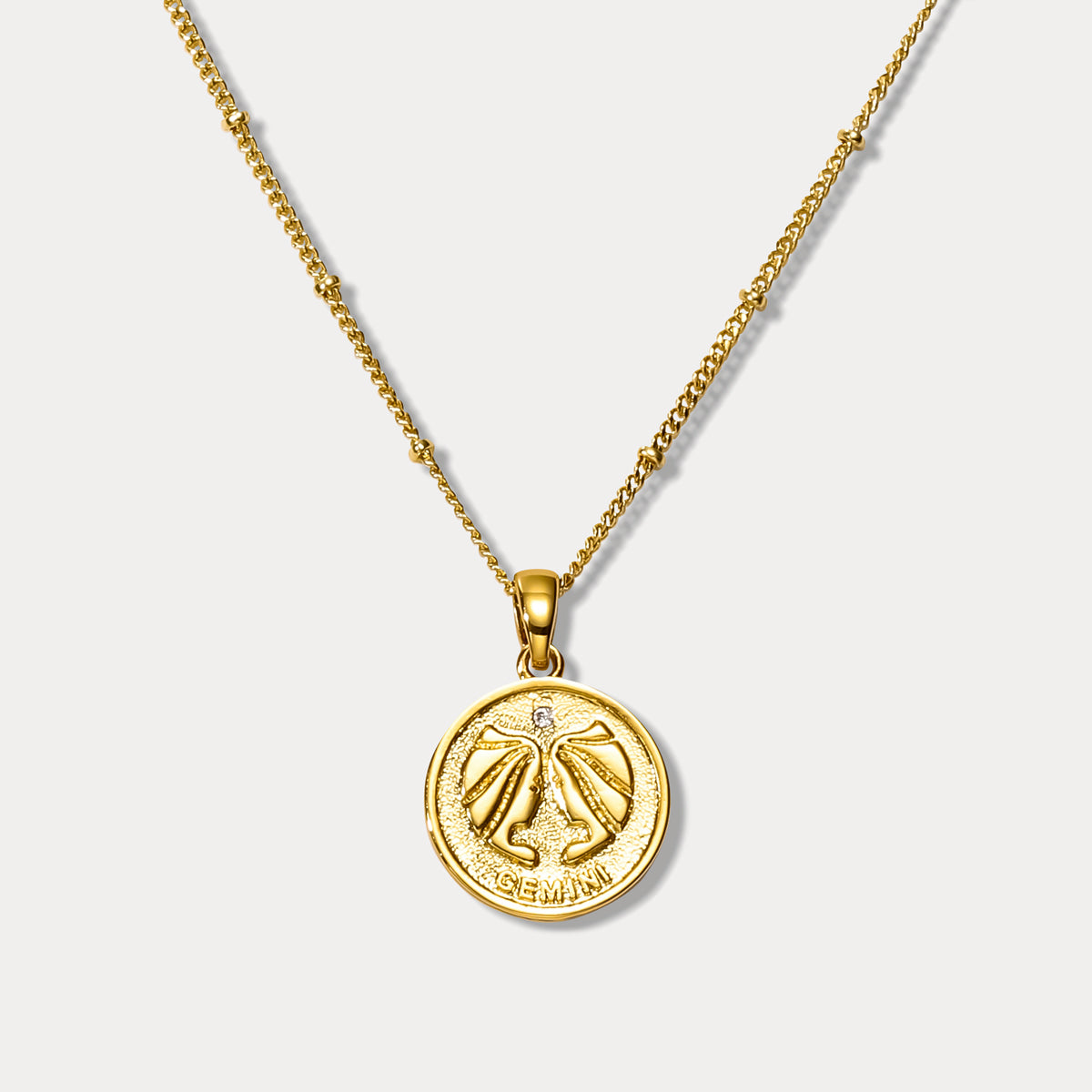 Selenichast Gemini Constellation Coin Pendant Necklace