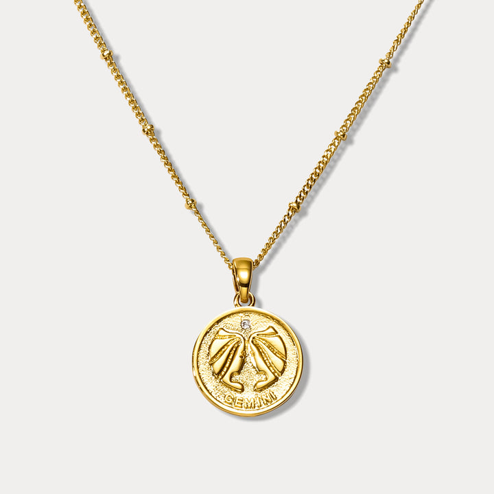 Selenichast Gemini Constellation Coin Pendant Necklace