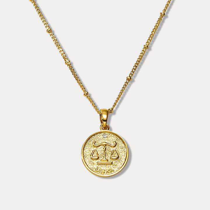 Selenichast Libra Constellation Coin Pendant Necklace