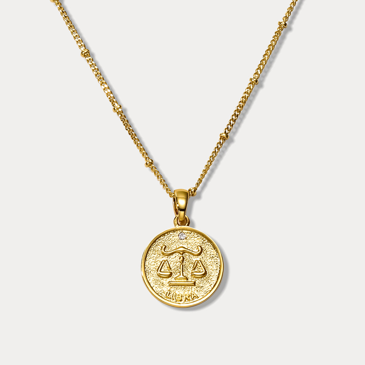 Libra Constellation Gold Coin Pendant Necklace