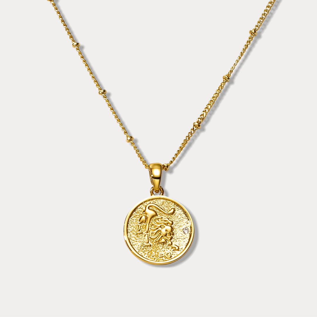 Selenichast Leo Constellation Coin Pendant Necklace