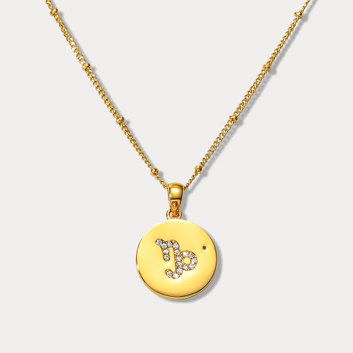 Capricorn Constellation Coin Pendant Chain Necklace
