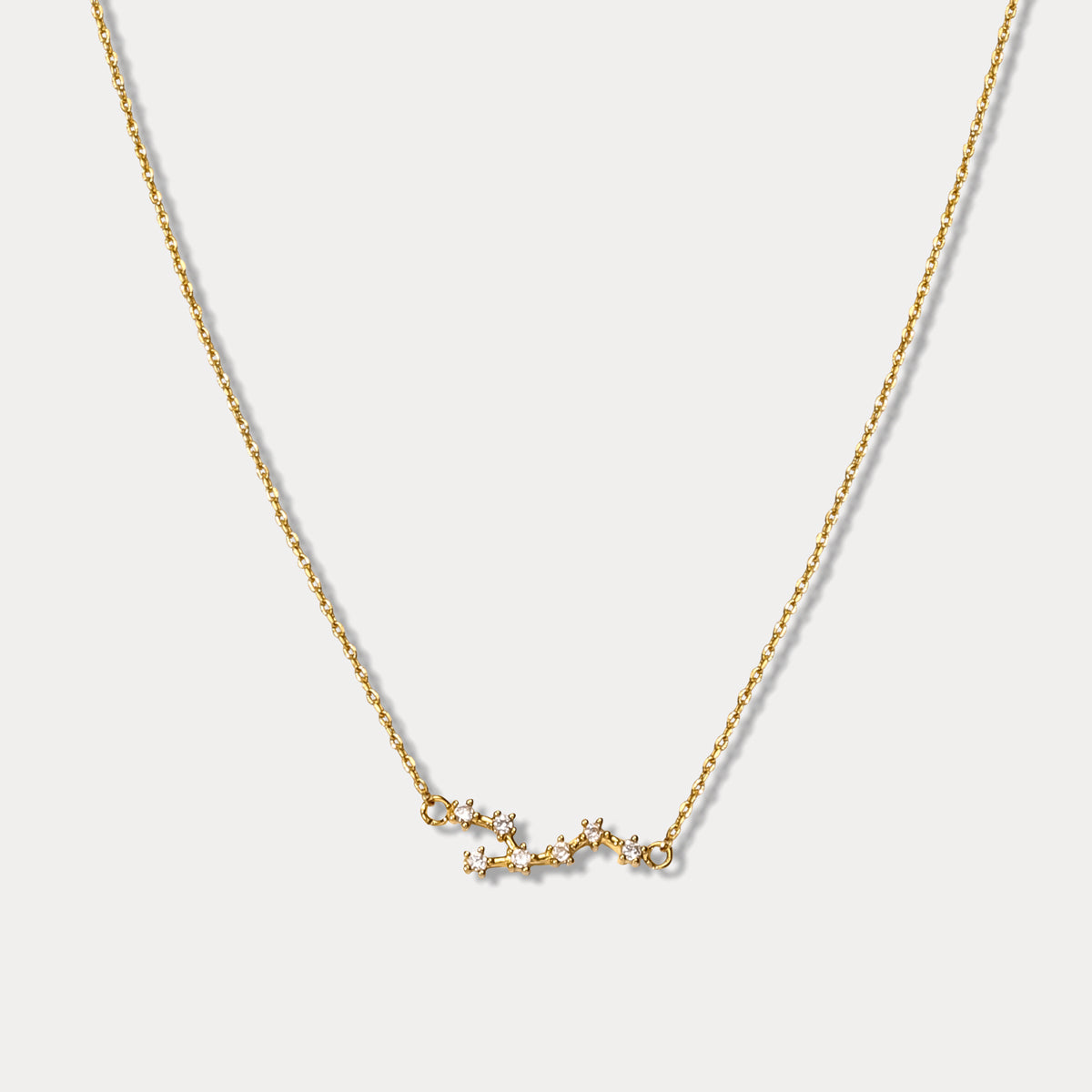 Leo Constellation Diamond Pendant Gold Necklace