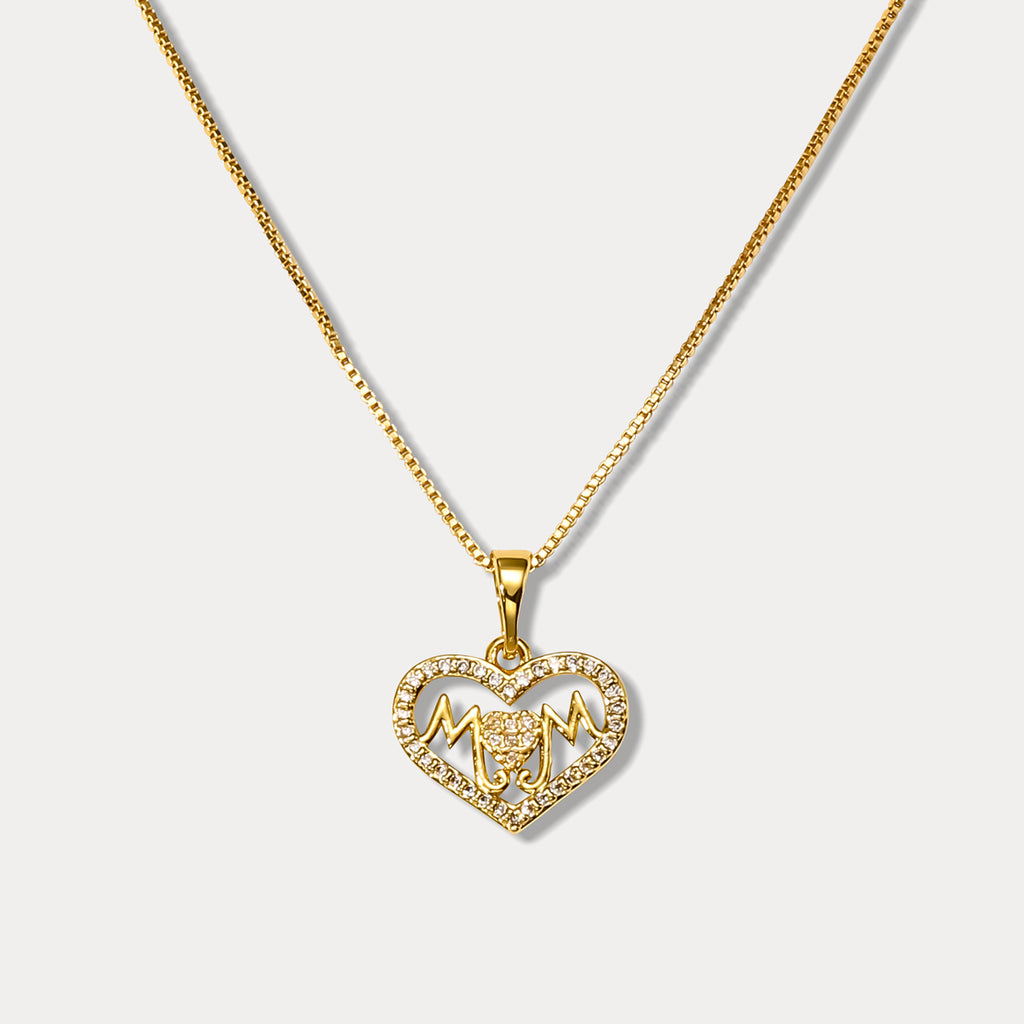 9ct Yellow Gold Diamond Special Mum Heart Pendant