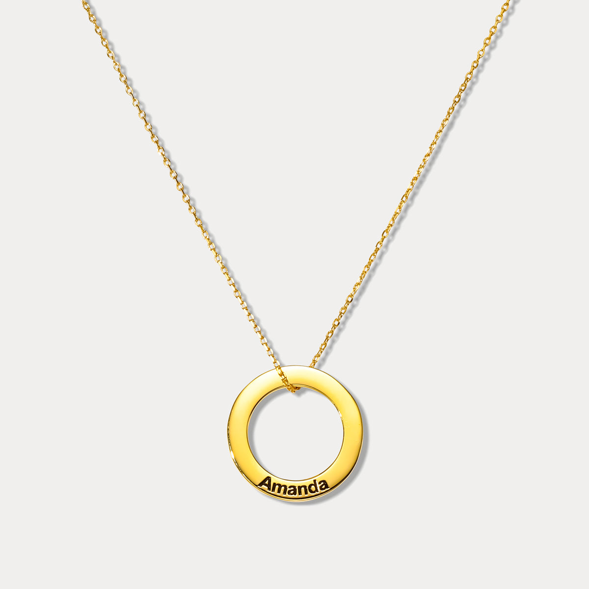 Linked Circle Custom Name Chain Necklace