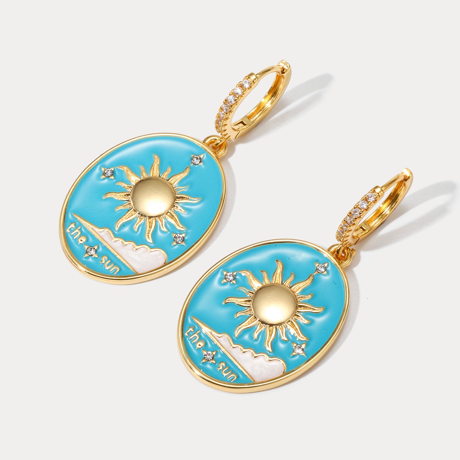 The Sun Tarot Diamond Earrings