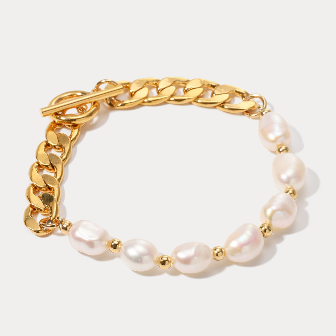 Selenichast Brass Pearl Bracelet