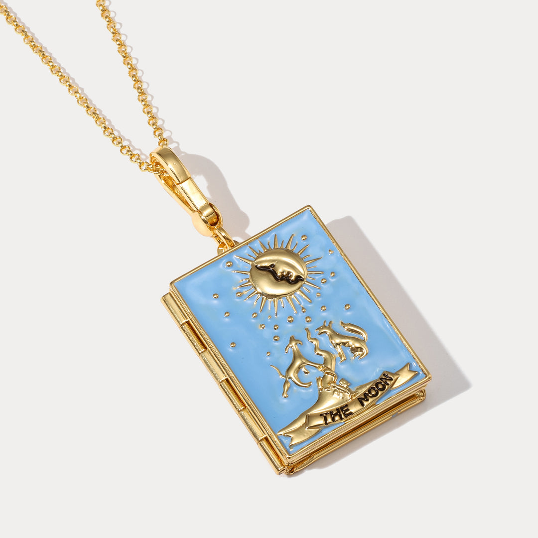 Tarot Locket Necklace-The Moon