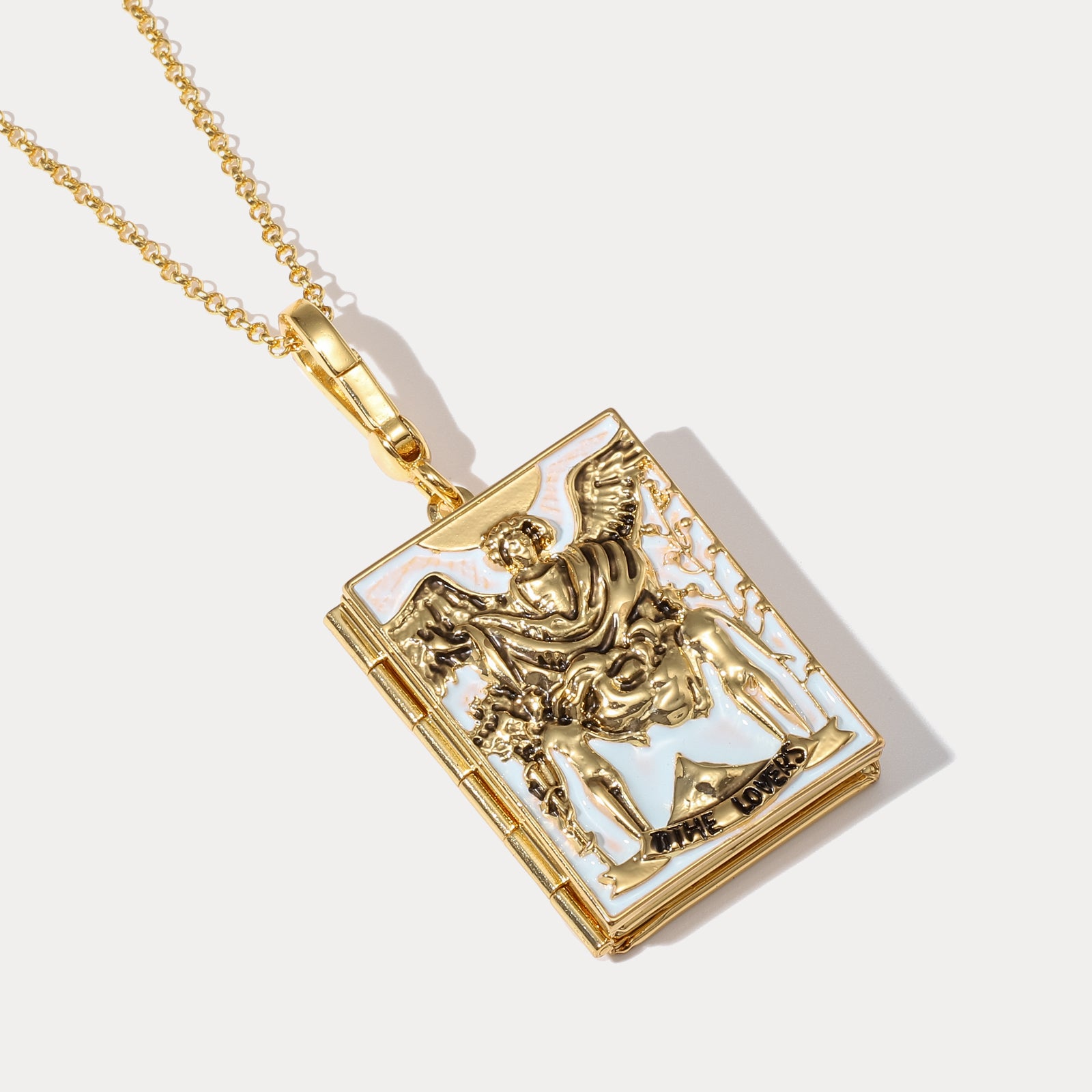 Tarot Locket Necklace-The Lovers Astrology Jewelry