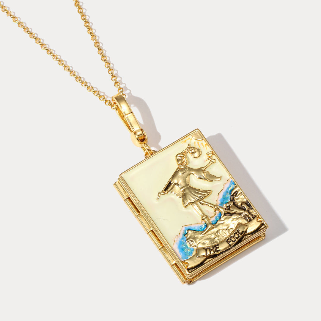 Collier de médaillon de tarot - le imbécile