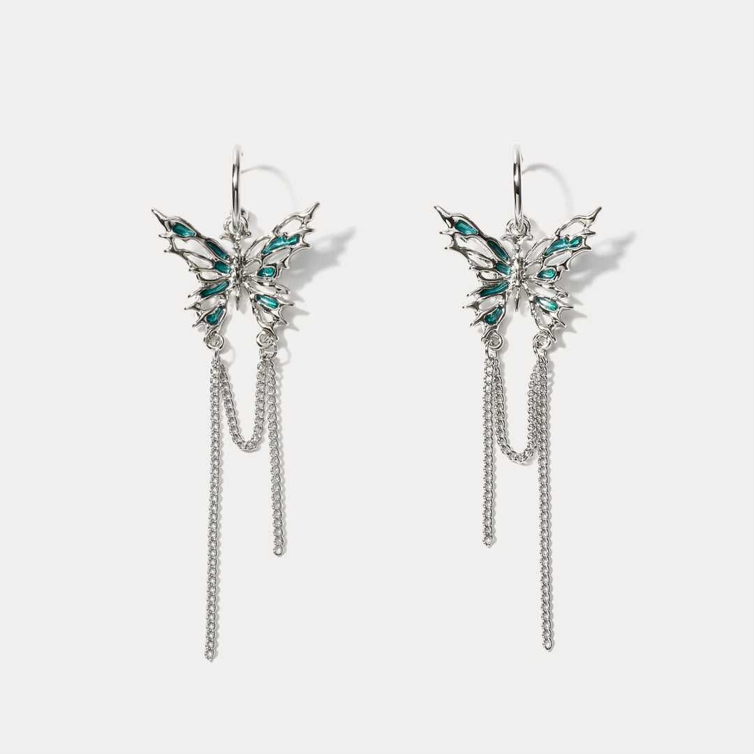 Selenichast Blue Butterfly Earrings