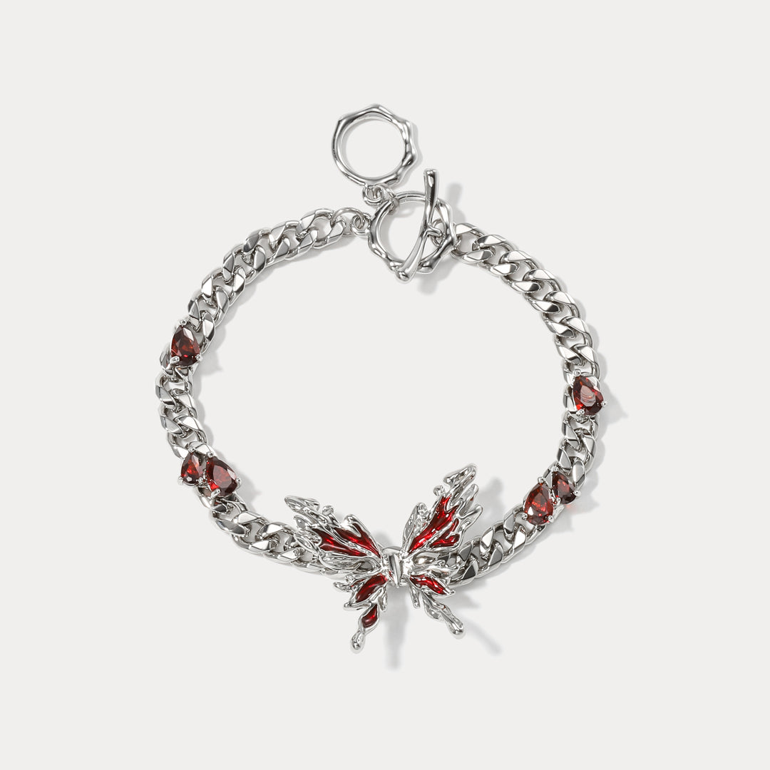 Selenichast Ruby Butterfly Bracelet