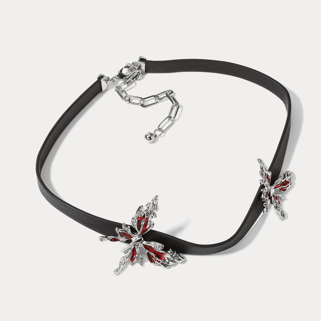 Selenichast Ruby Butterfly Choker