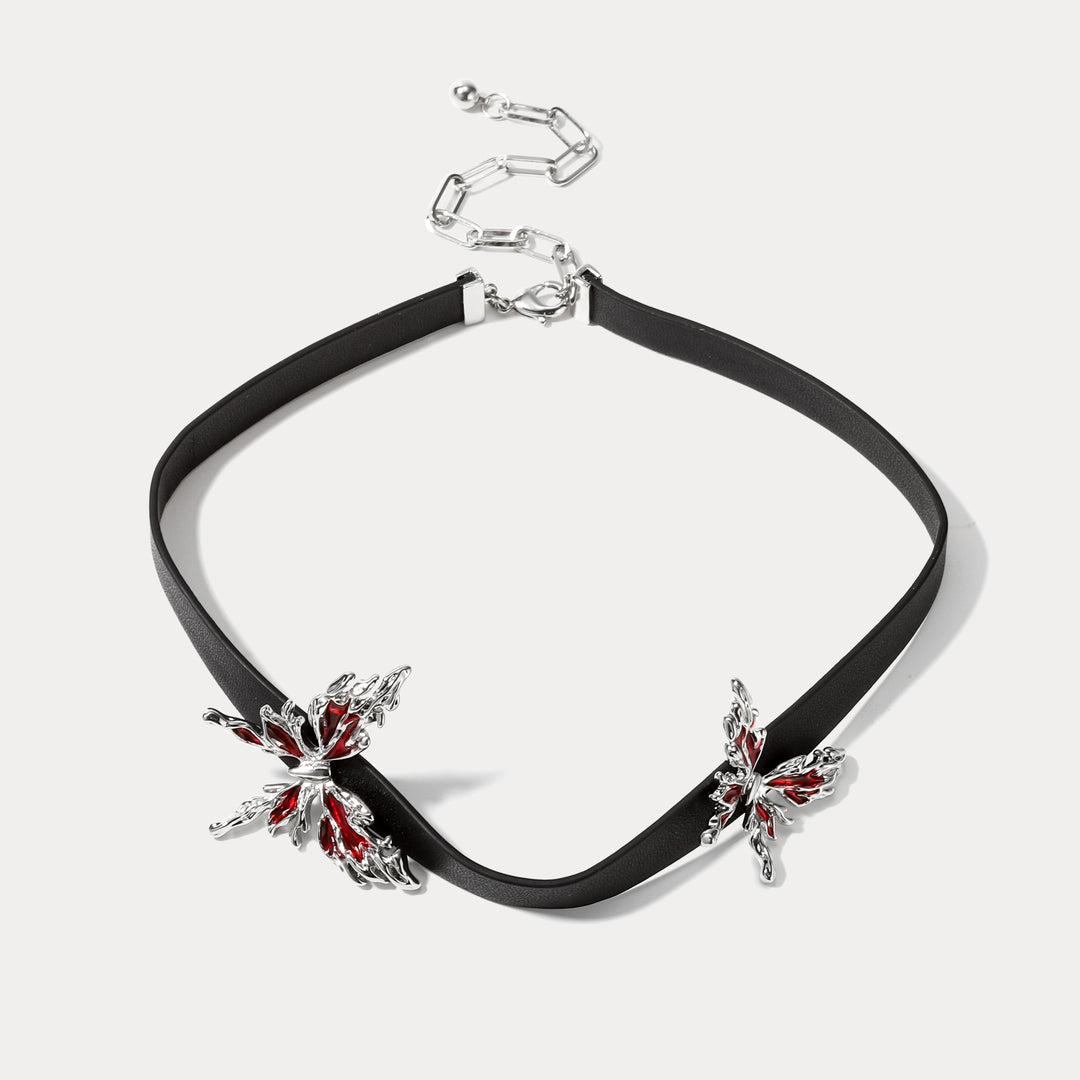 Selenichast Ruby Butterfly Choker