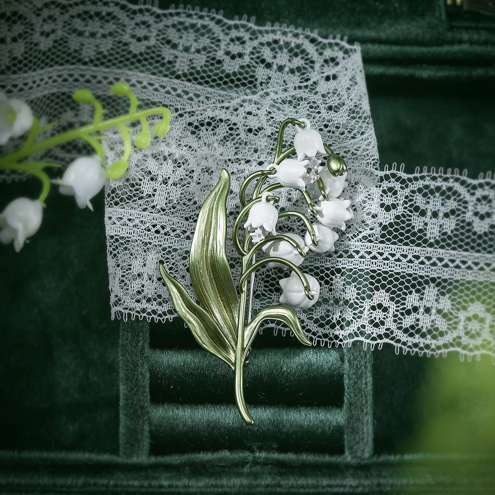 Elegant Lily Of The Valley Brooch