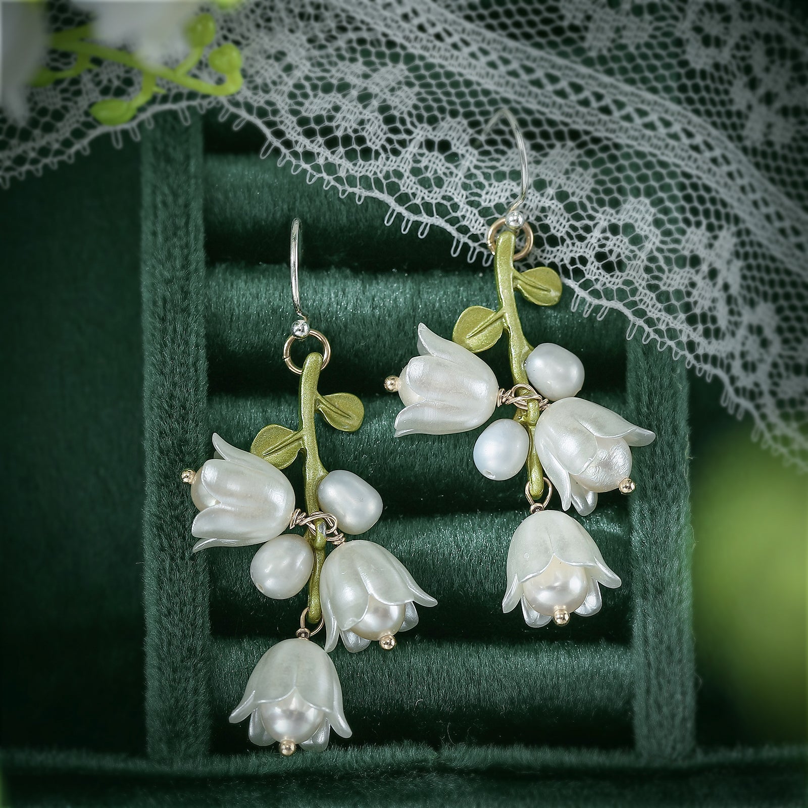 Vintage Lily Of The Valley Earrings