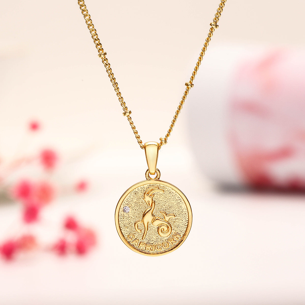 Capricorn Constellation Coin Pendant Astrology Necklace