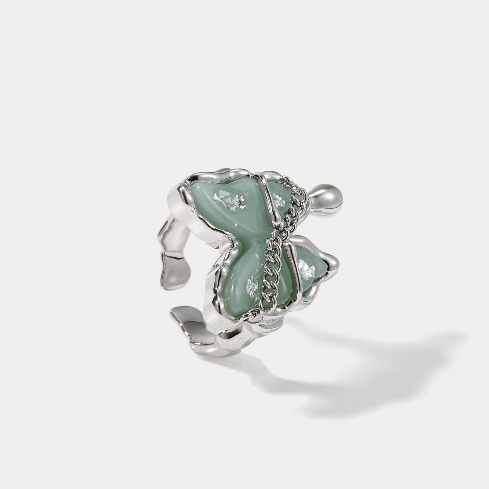 Selenichast Jade Butterfly Ring