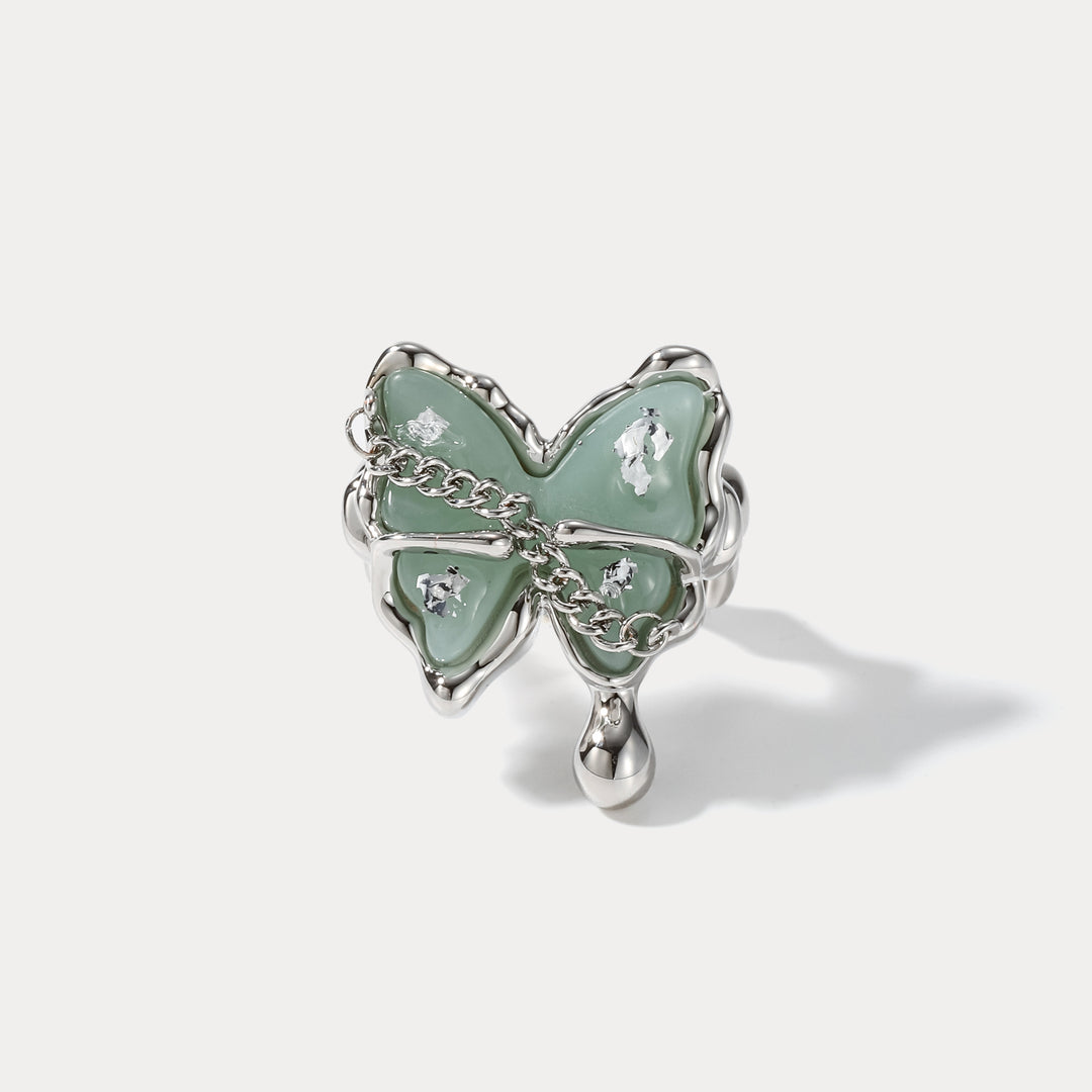 Jade Butterfly Open Ring