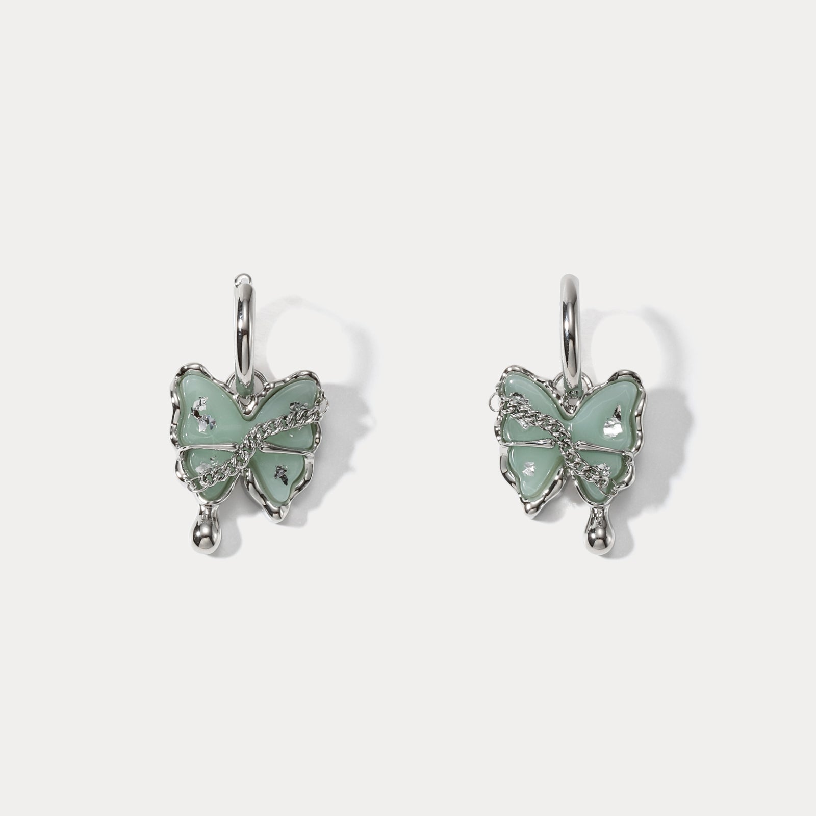 Selenichast Jade Butterfly Earrings