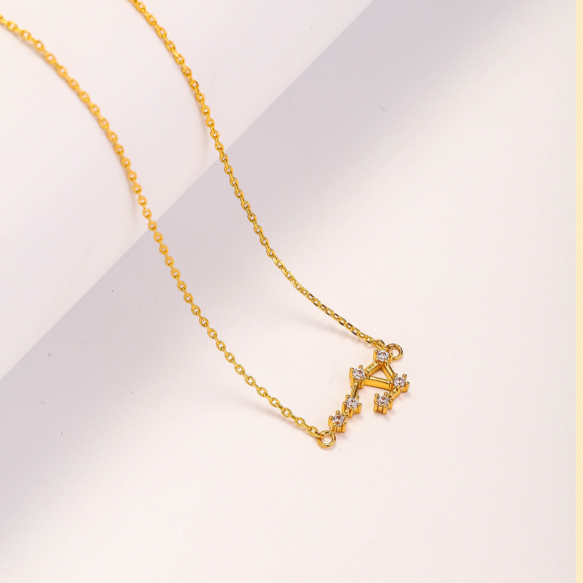 Libra Constellation Diamond Pendant Astrology Necklace
