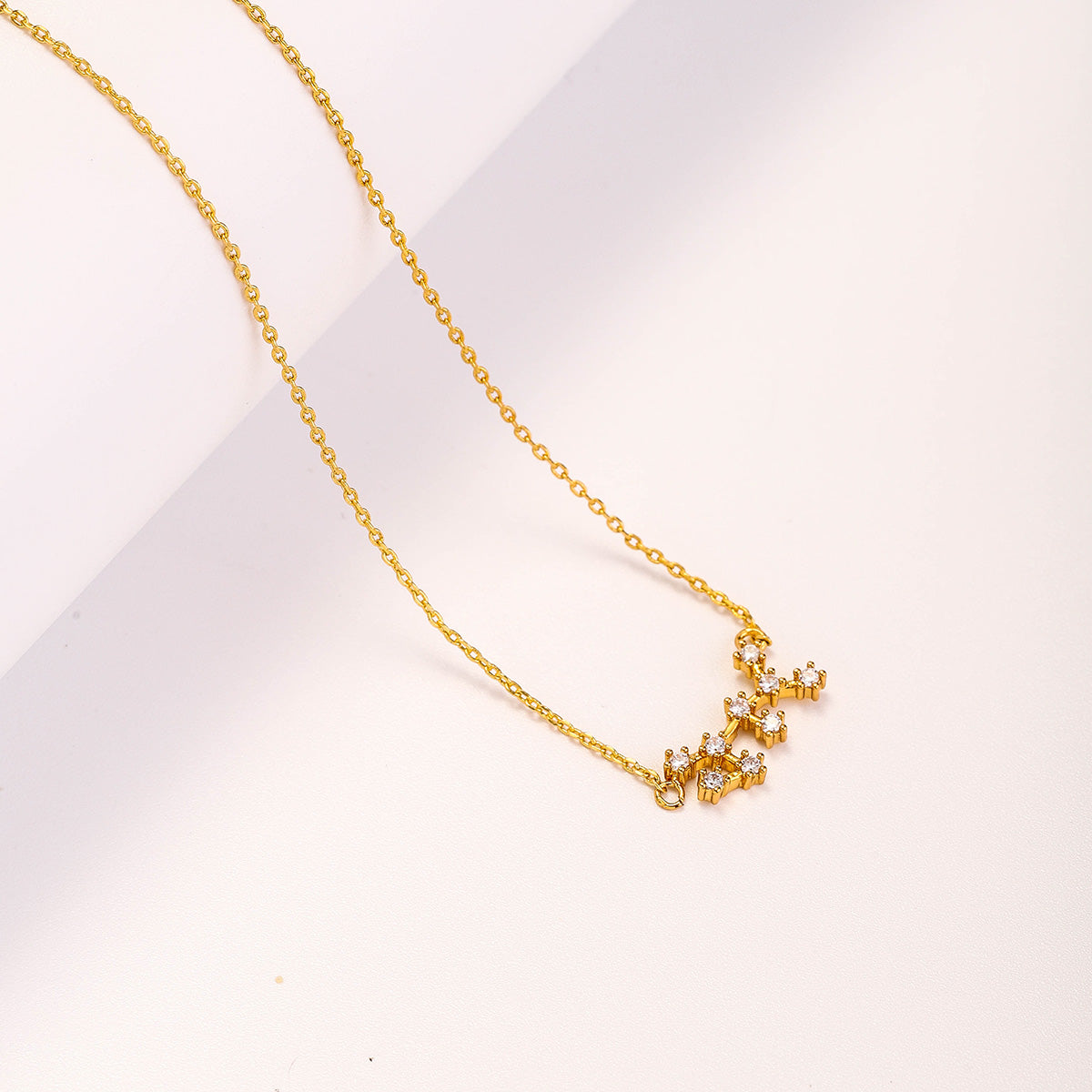 Sagittarius Constellation Diamond Pendant 14k Gold Necklace