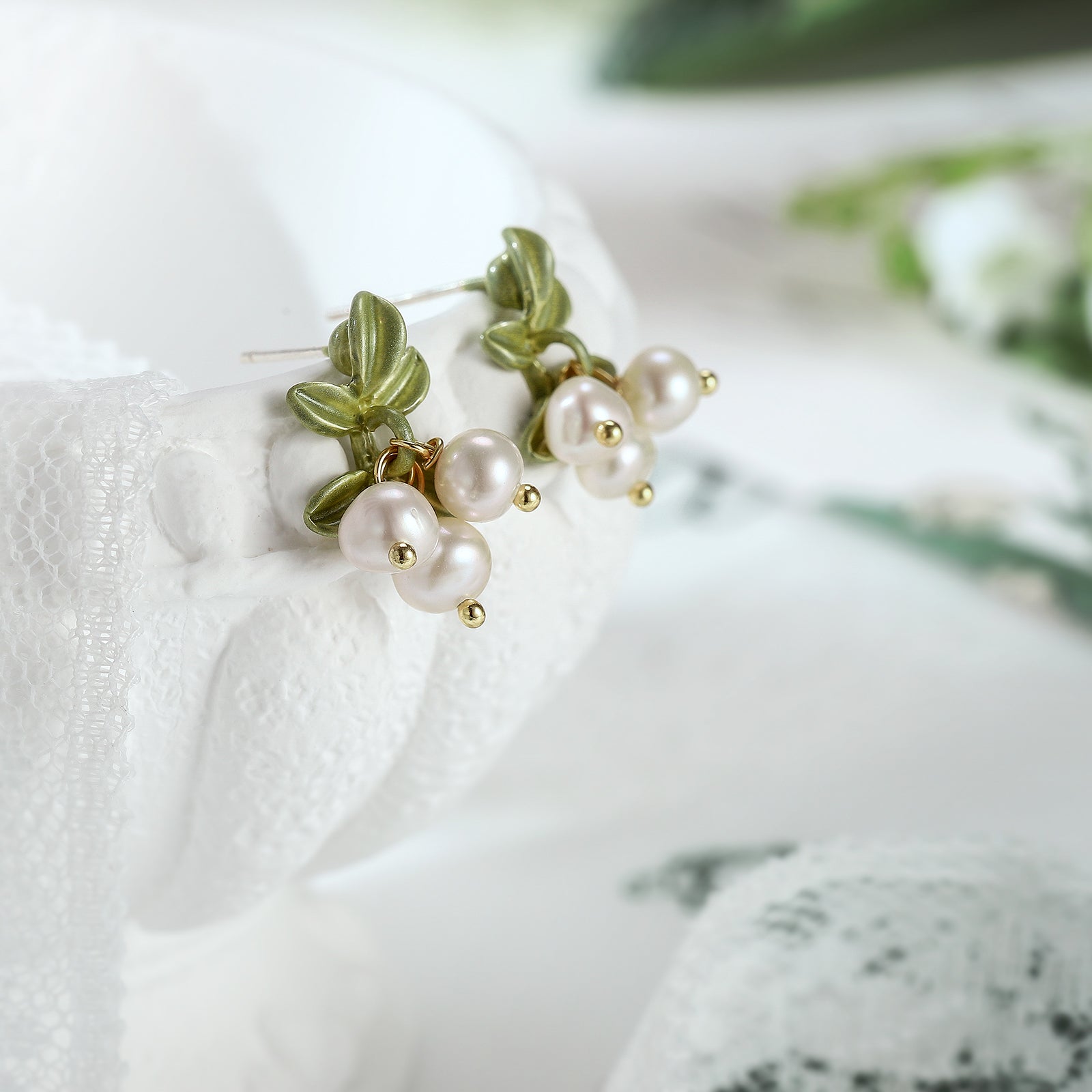 Lily of the Valley Stud Gold  Earrings