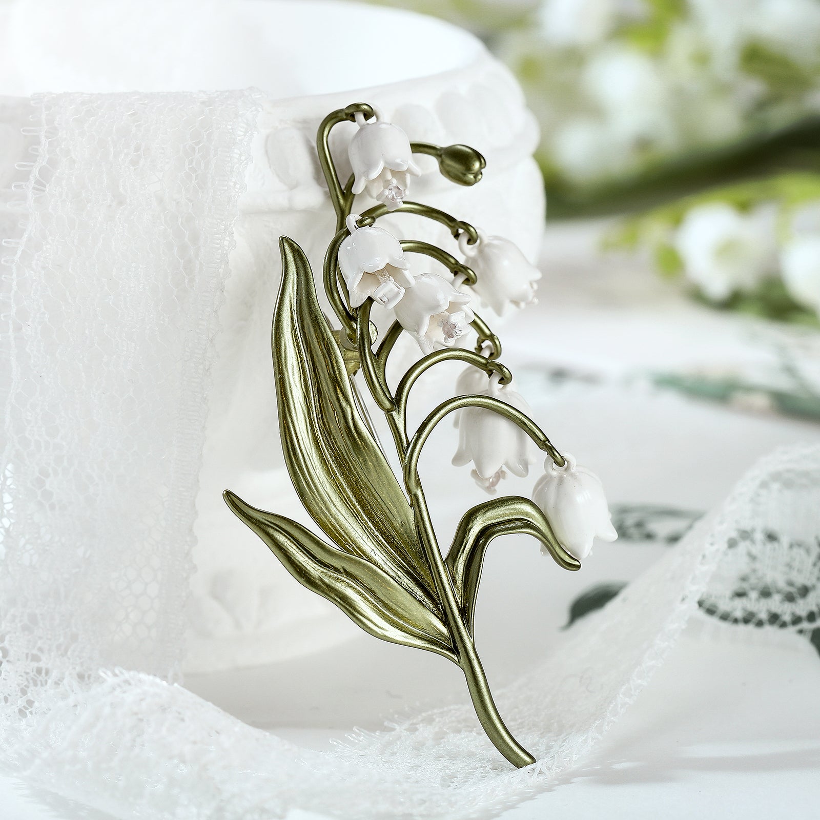 Glittery Lily Of The Valley Brooch