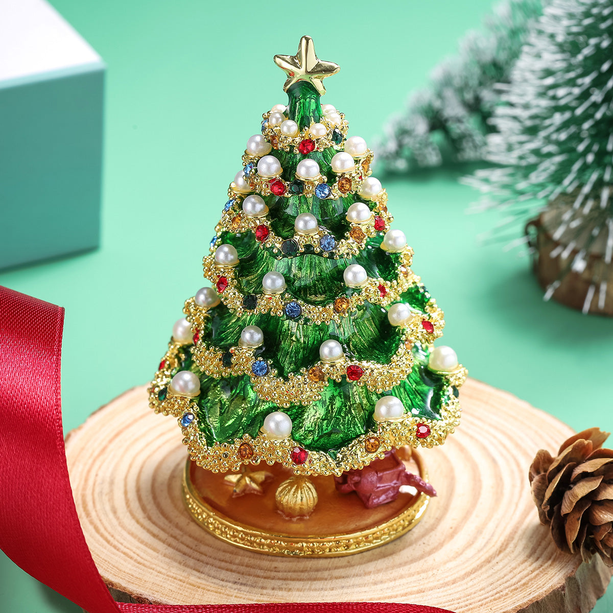 Selenichast Christmas Tree Jewelry Box
