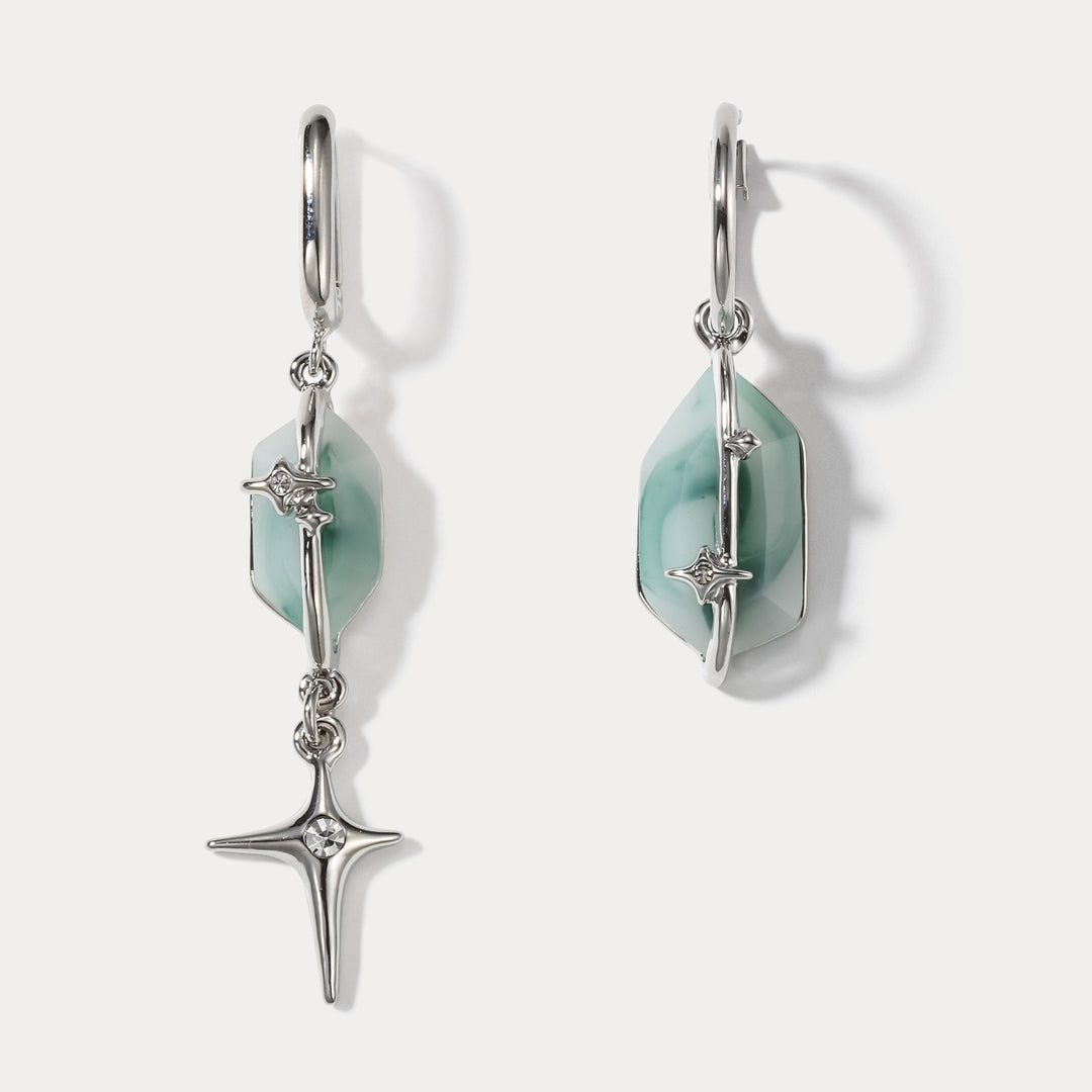 Selenichast Four Pointed Star Earrings