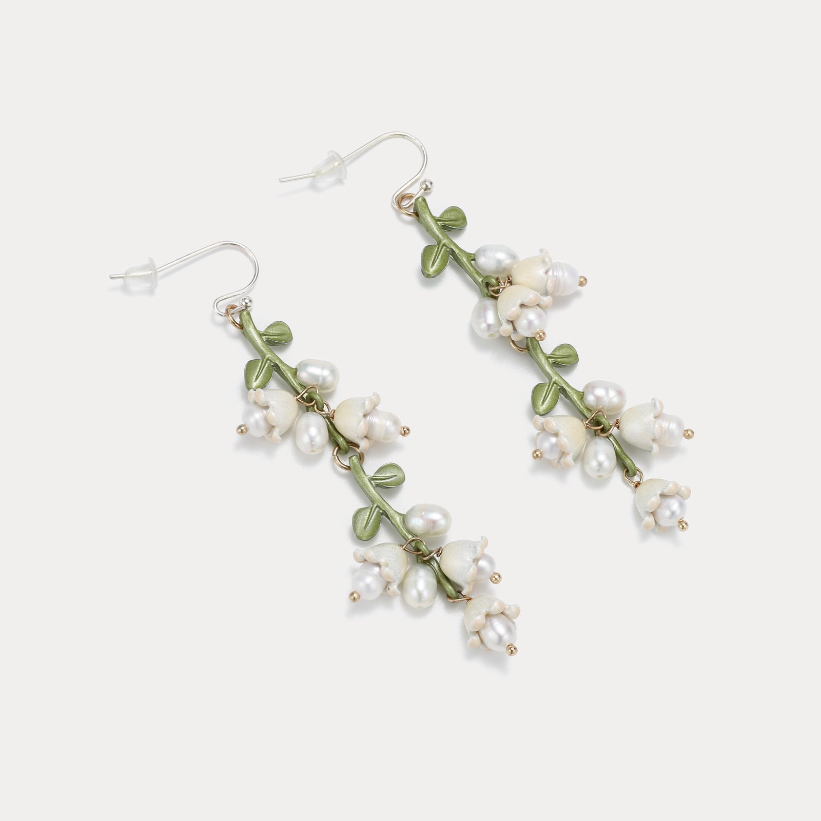 Calssic Lily Of The Valley Enamel Earrings