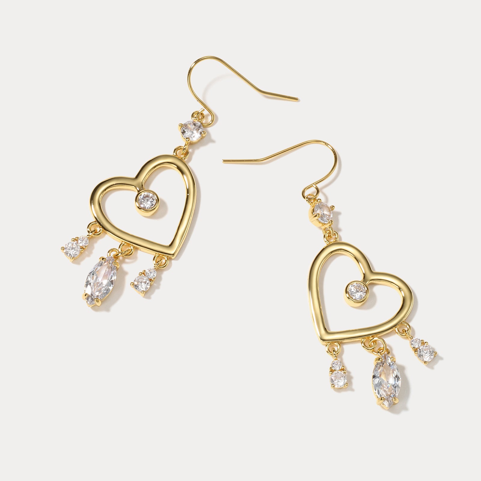 Shining Heart Earrings for Women