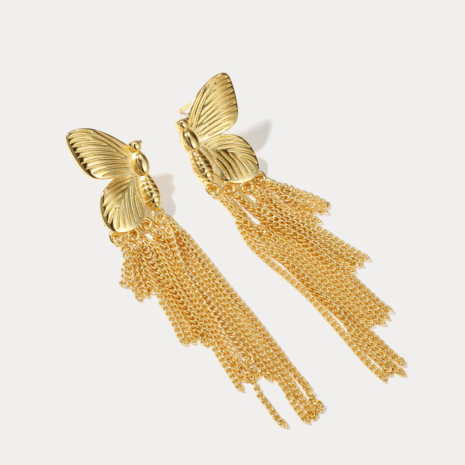 Butterfly Tassel Drop Earrings