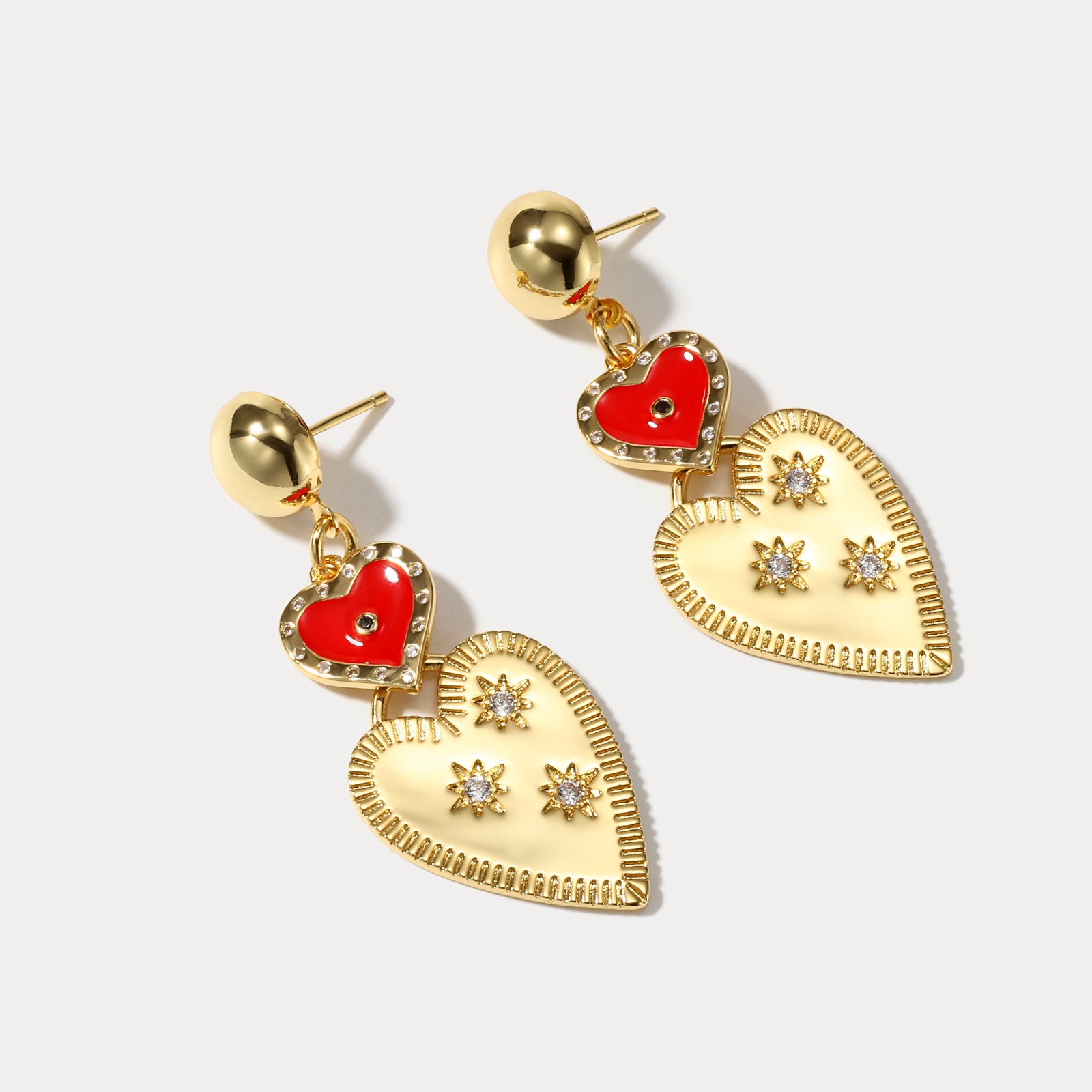 Heart-to-heart Dangling Earrings