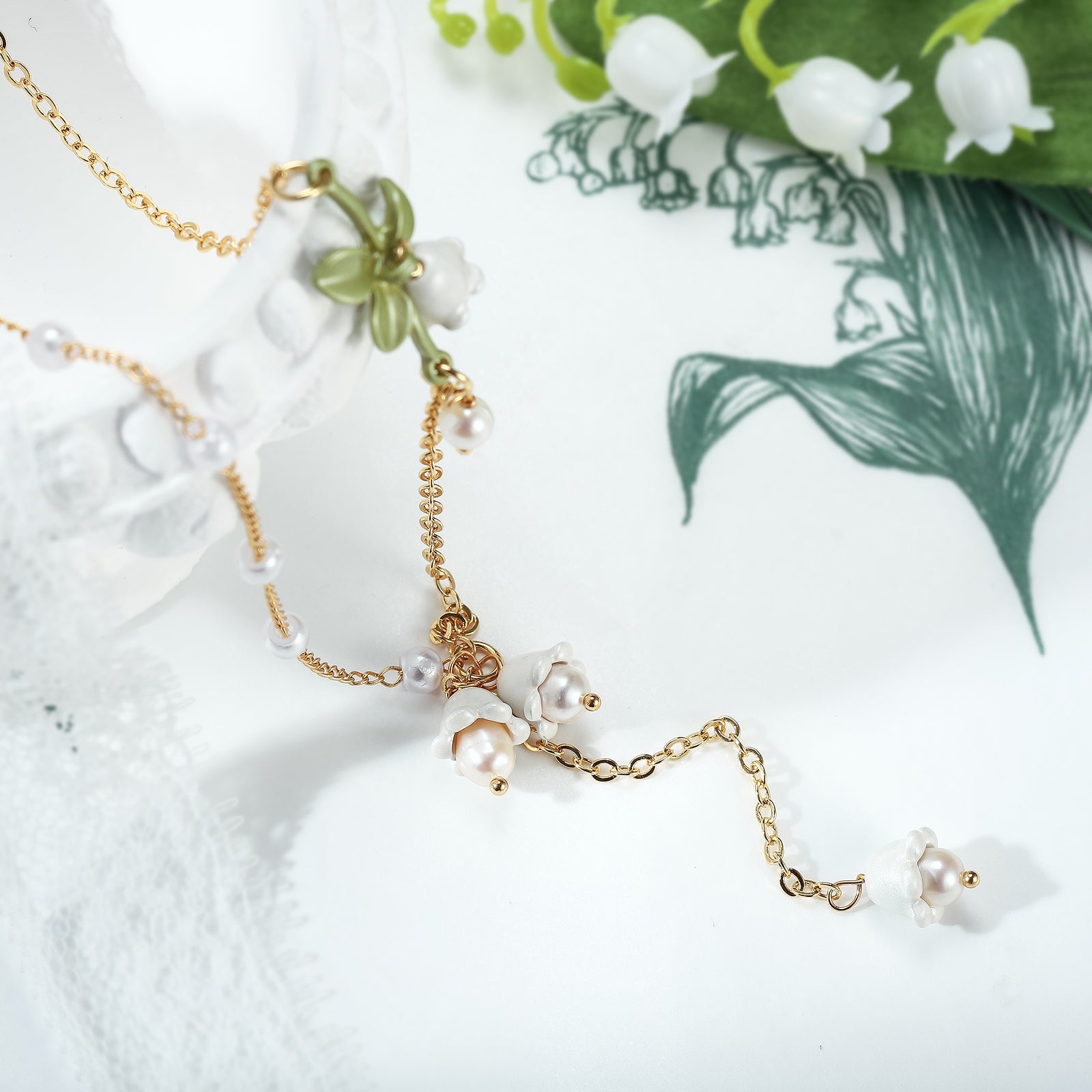 Lily Of The Valley Leaf Necklace