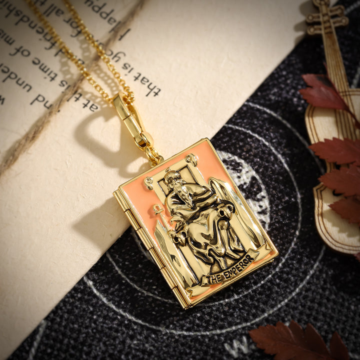 Tarot Locket Necklace-The Emperor