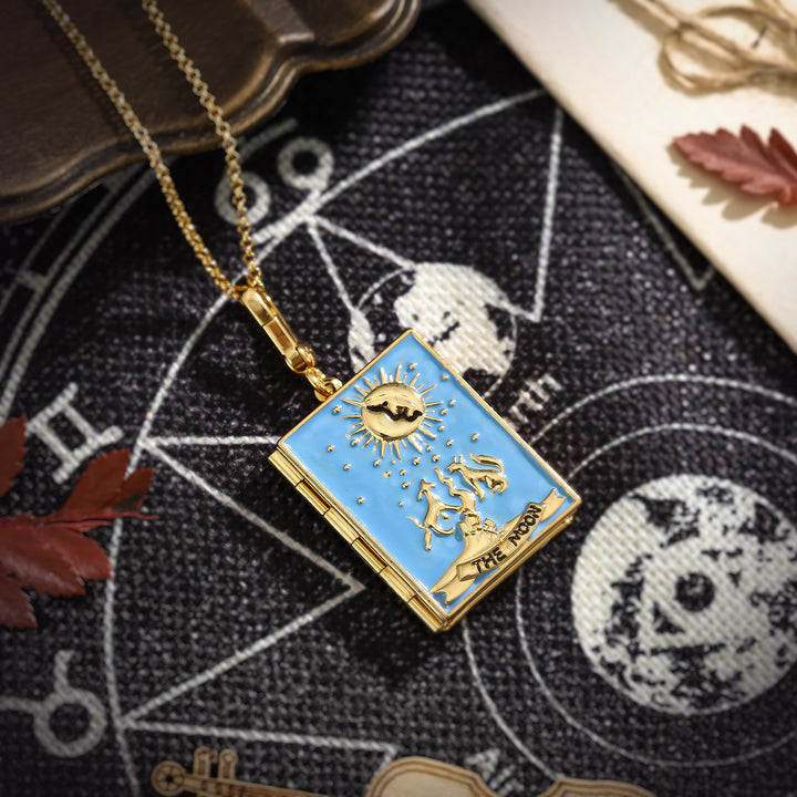 Tarot Locket Necklace-The Moon