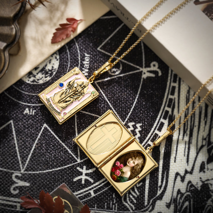 Tarocchia Locket Necklace Wheel of Fortune