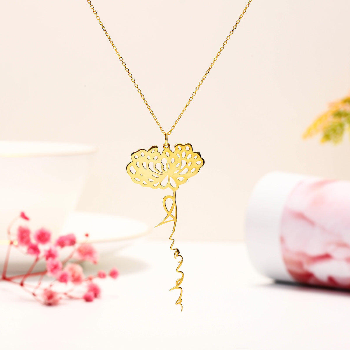 Flower Name Chain Necklace