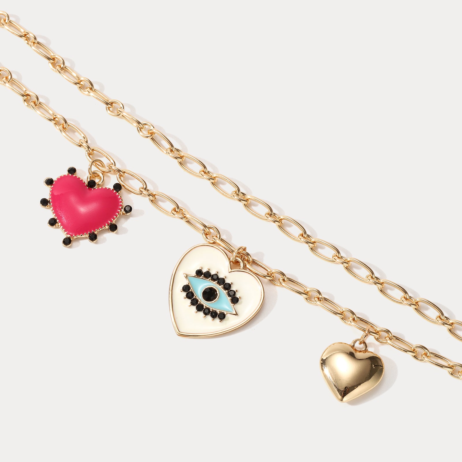 Evil Eye Heart Gold Bracelet