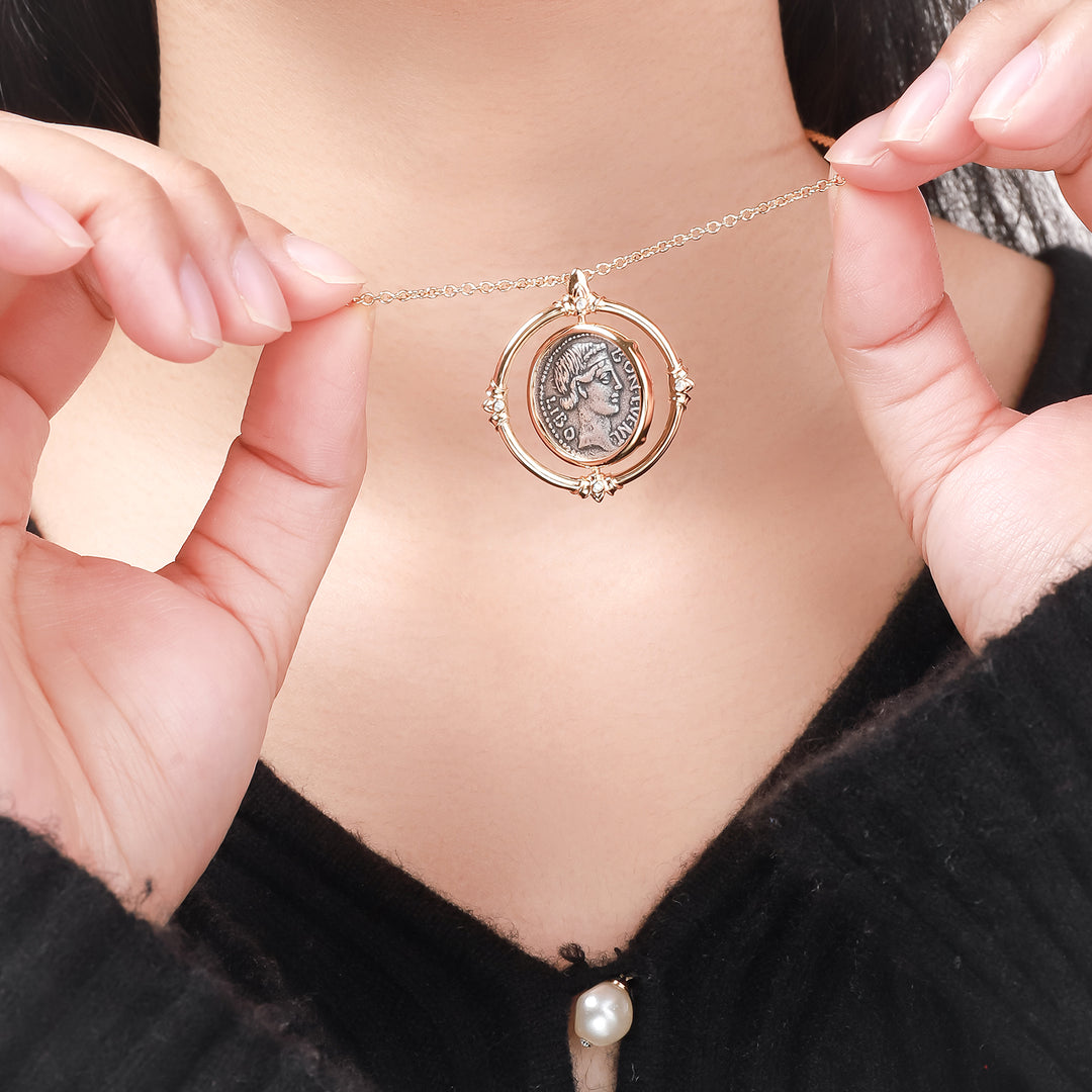 Selenichast Vintage Roman Coin Necklace