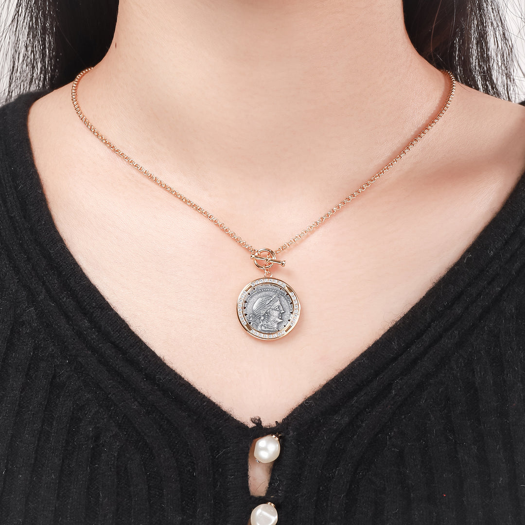 Selenichast Vintage Roman Coin Necklace