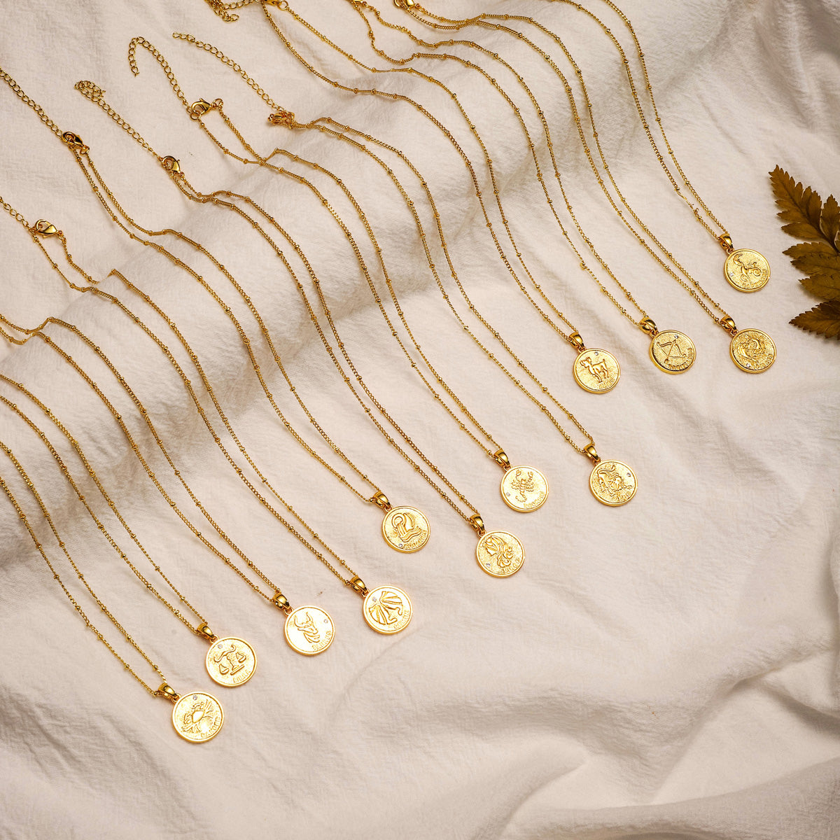 Constellation Coin Pendant 18k Gold Necklace