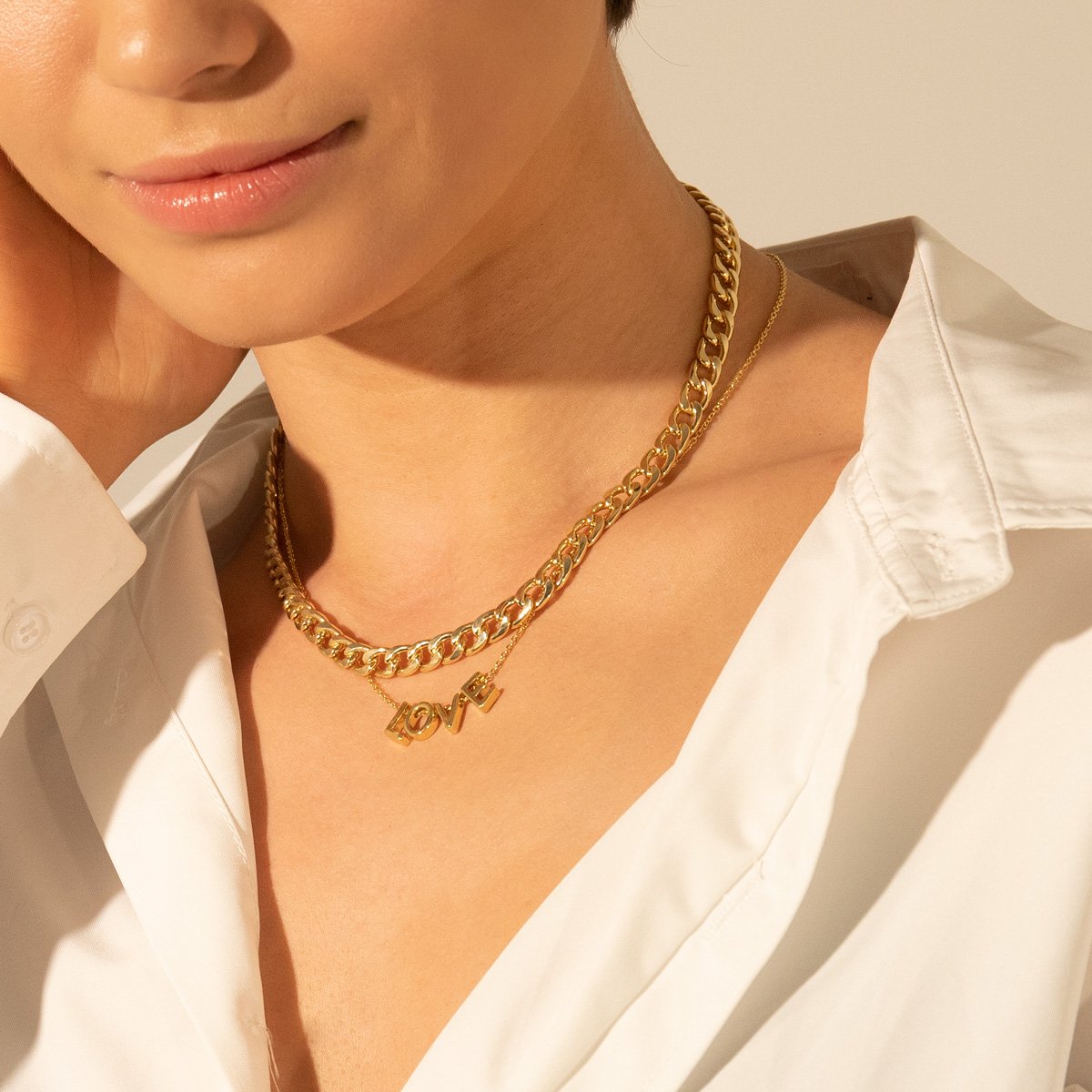 Selenichast Simple Chain Necklace, 14K Gold Necklace, Chain Necklace ...