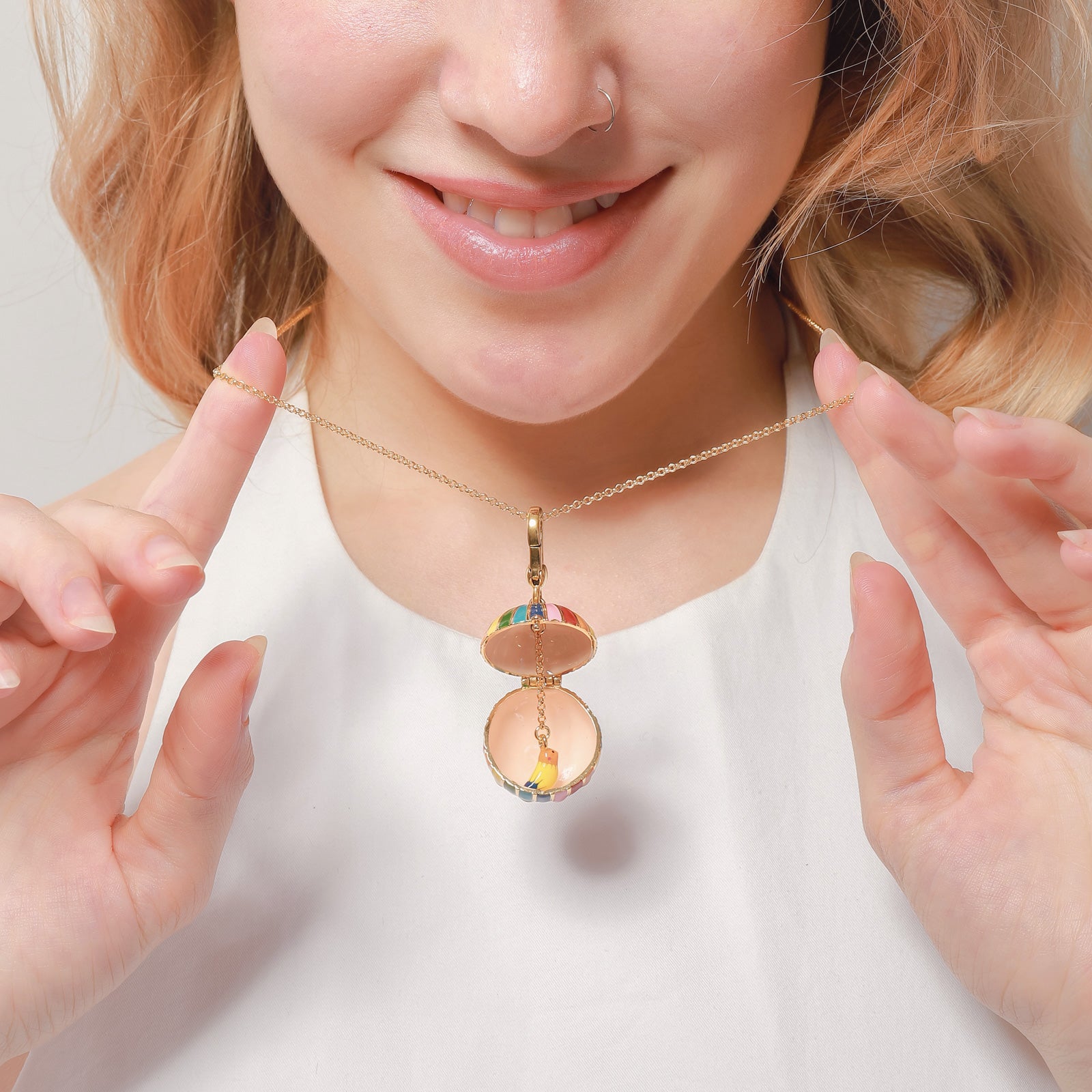 hot air balloon pendant chain necklace