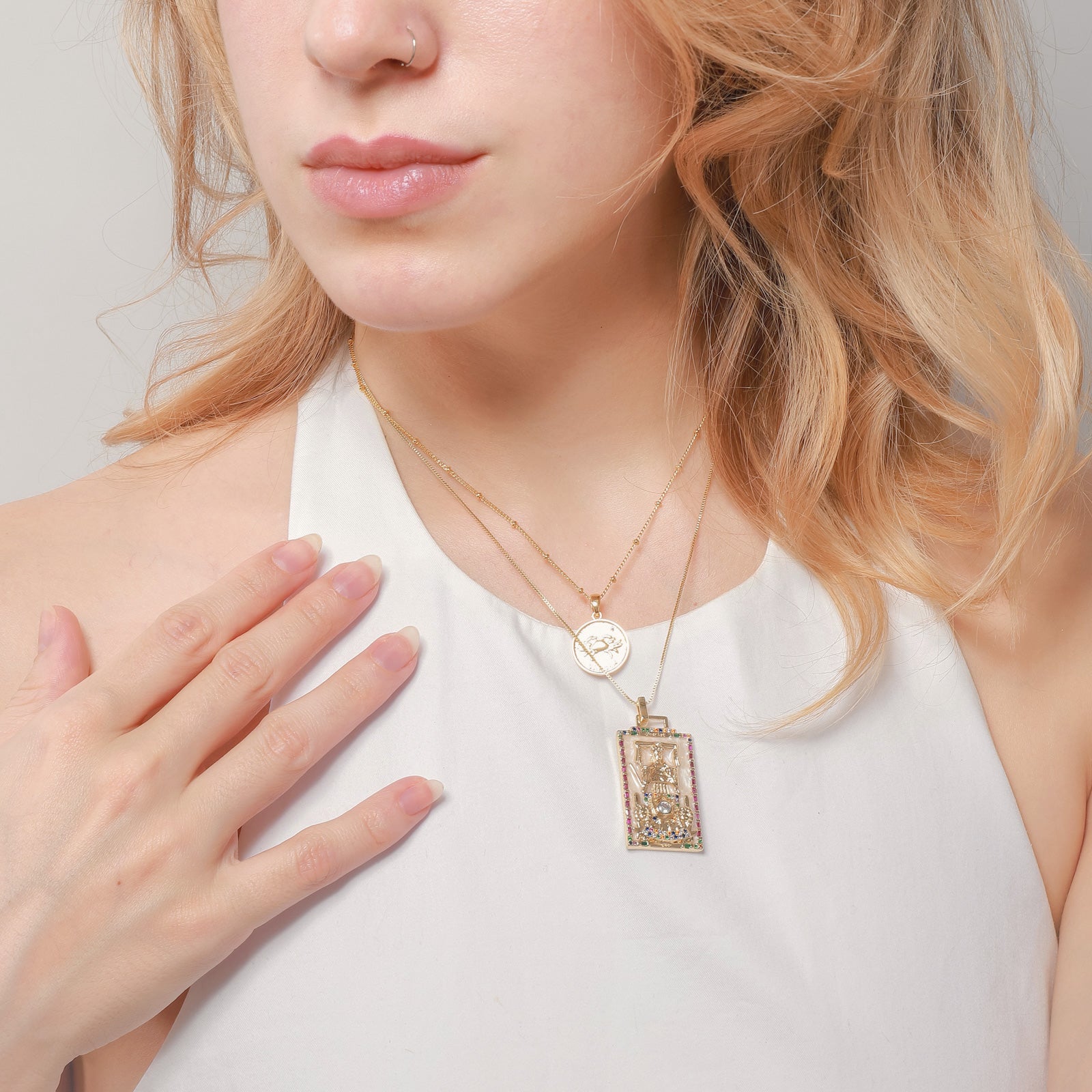 Constellation Coin Pendant Vintage Necklace