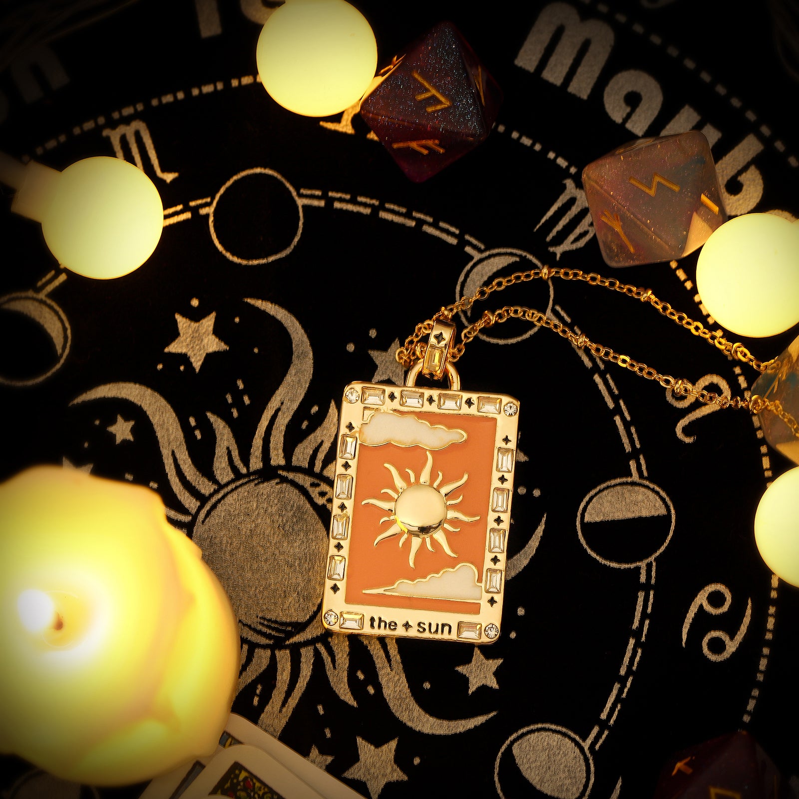 Galaxy The Sun Facade Tarot Necklace