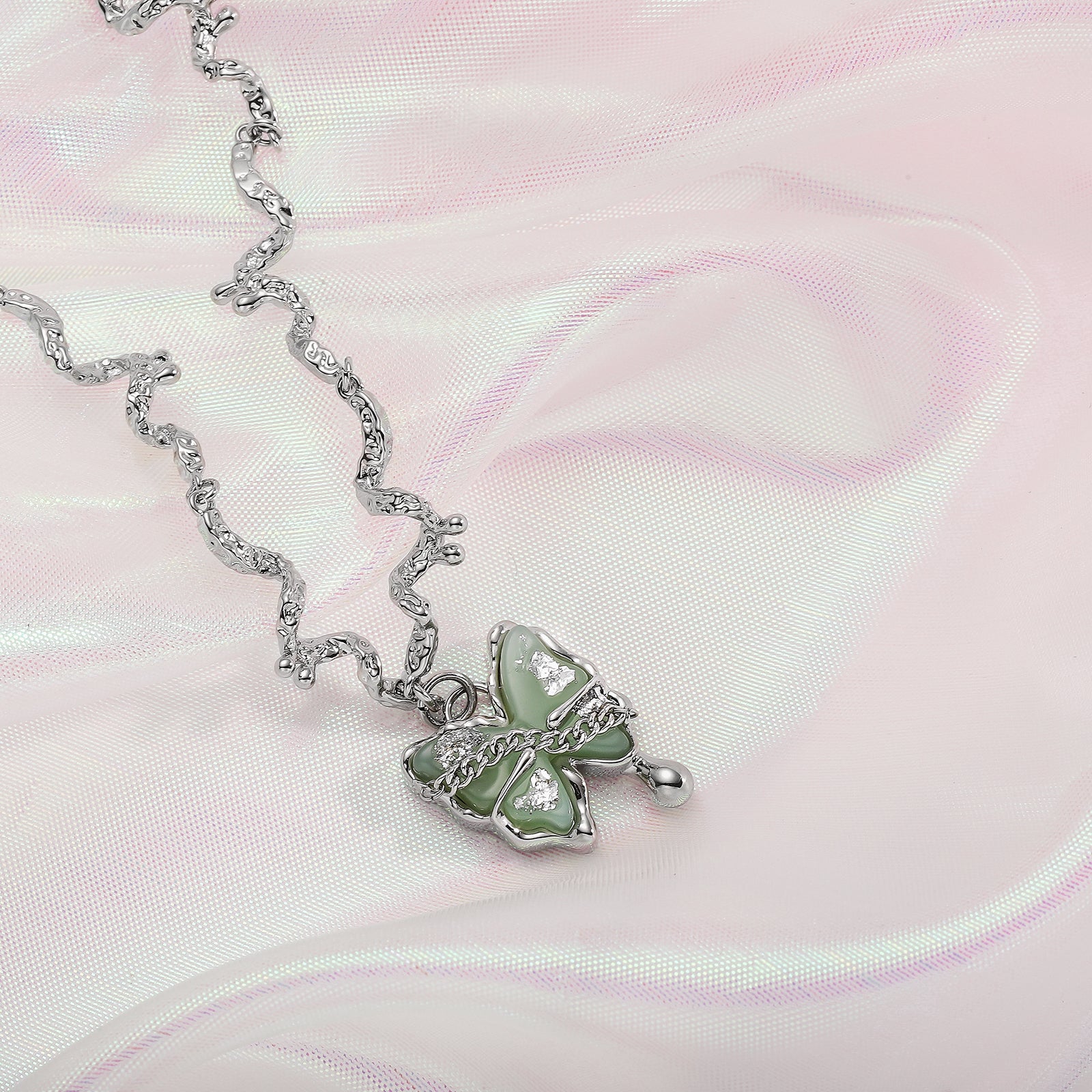 Jade Butterfly Lava Necklace
